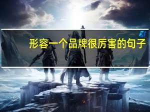 形容一个品牌很厉害的句子