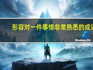 形容对一件事情非常熟悉的成语
