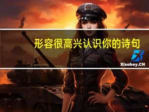 形容很高兴认识你的诗句