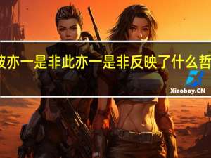 彼亦一是非此亦一是非反映了什么哲学道理
