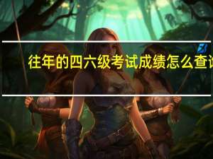 往年的四六级考试成绩怎么查询