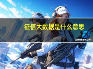 征信大数据是什么意思（征信大数据是什么意思）