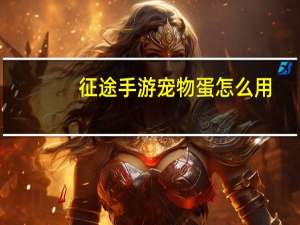 征途手游宠物蛋怎么用