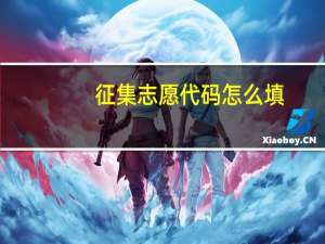 征集志愿代码怎么填