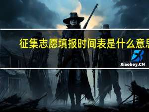 征集志愿填报时间表是什么意思（征集志愿填报时间）