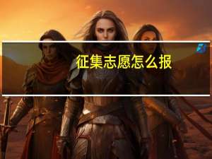 征集志愿怎么报