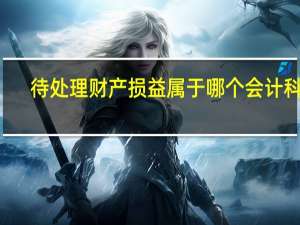 待处理财产损益属于哪个会计科目