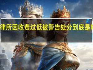 律所因收费过低被警告处分 到底是啥情况