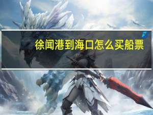 徐闻港到海口怎么买船票