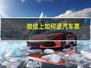 微信上如何退汽车票