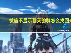 微信不显示聊天的群怎么找回来（微信不显示聊天怎么找回来）