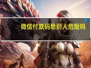 微信付款码给别人危险吗