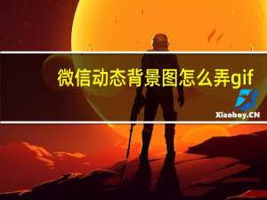微信动态背景图怎么弄gif（微信动态背景图怎么弄）