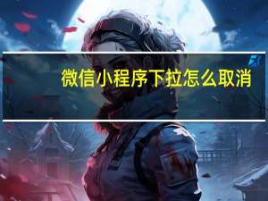 微信小程序下拉怎么取消