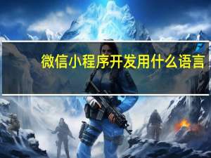 微信小程序开发用什么语言