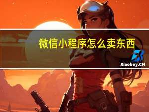 微信小程序怎么卖东西
