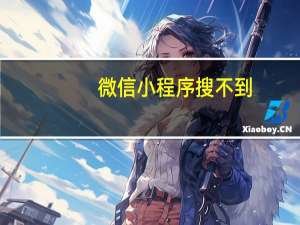 微信小程序搜不到