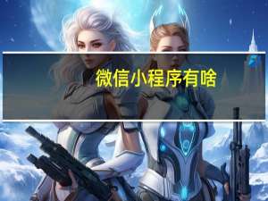 微信小程序有啥