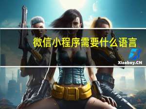 微信小程序需要什么语言