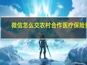 微信怎么交农村合作医疗保险费