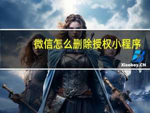 微信怎么删除授权小程序