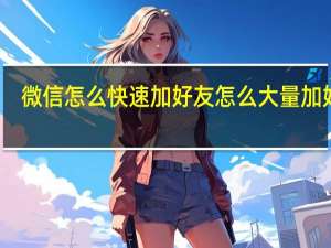 微信怎么快速加好友怎么大量加好友（微信怎么快速加好友）