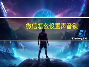 微信怎么设置声音锁