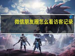 微信朋友圈怎么看访客记录（朋友圈怎么看访客记录）