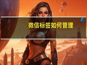微信标签如何管理