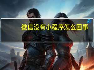 微信没有小程序怎么回事