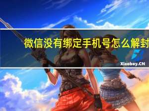 微信没有绑定手机号怎么解封