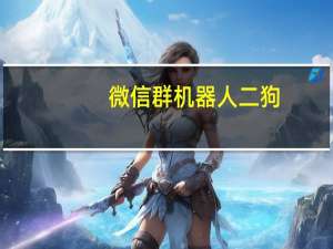 微信群机器人 二狗（微信群机器人王二狗）