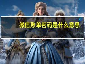 微信账单密码是什么意思（微信账单密码是什么）