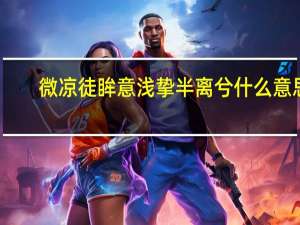 微凉徒眸意浅挚半离兮什么意思