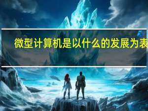 微型计算机是以什么的发展为表征（什么的出现使制造面向个人用户的微型计算机成为可能）
