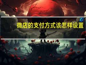 微店的支付方式该怎样设置