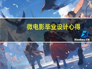 微电影毕业设计心得