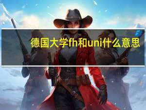 德国大学fh和uni什么意思