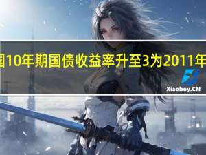 德国10年期国债收益率升至3%为2011年以来首次