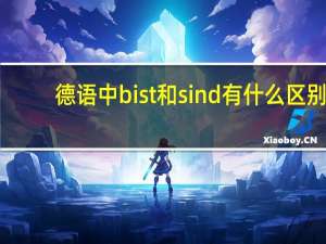 德语中bist和sind有什么区别