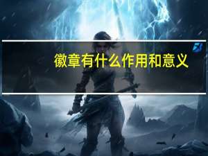 徽章有什么作用和意义