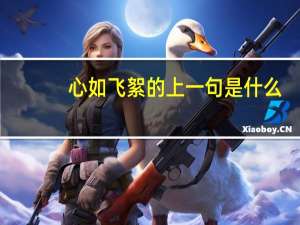 心如飞絮的上一句是什么