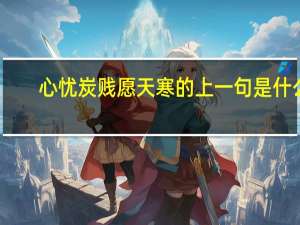 心忧炭贱愿天寒的上一句是什么
