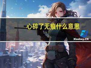 心碎了无痕什么意思（了无痕什么意思）