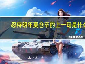 忍待明年莫仓卒的上一句是什么