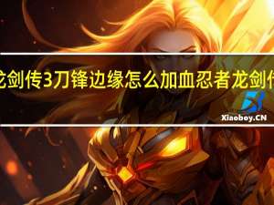 忍者龙剑传3刀锋边缘 怎么加血 忍者龙剑传3刀锋边缘