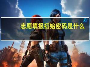 志愿填报初始密码是什么