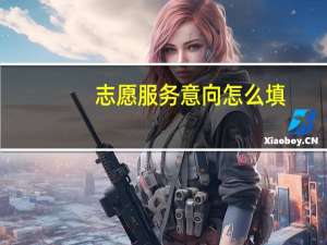 志愿服务意向怎么填