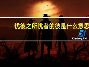 忧彼之所忧者的彼是什么意思