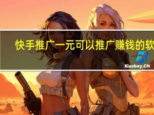 快手推广一元 可以推广赚钱的软件